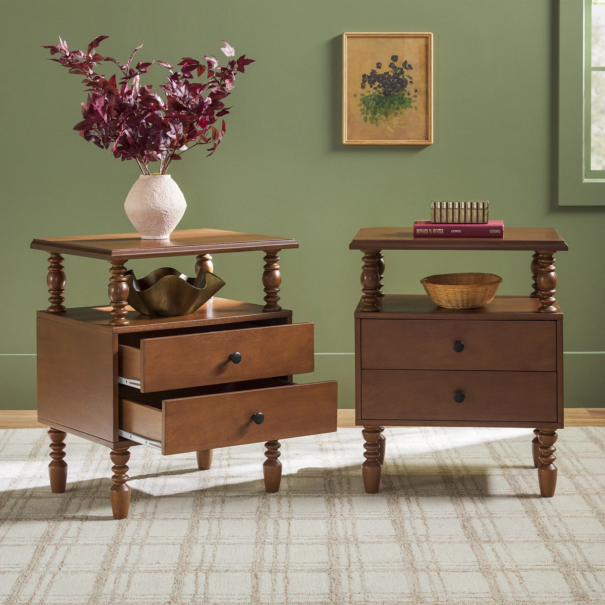 Traditional Vivienne Easy Assembly Solid Wood Nightstand - Image 58