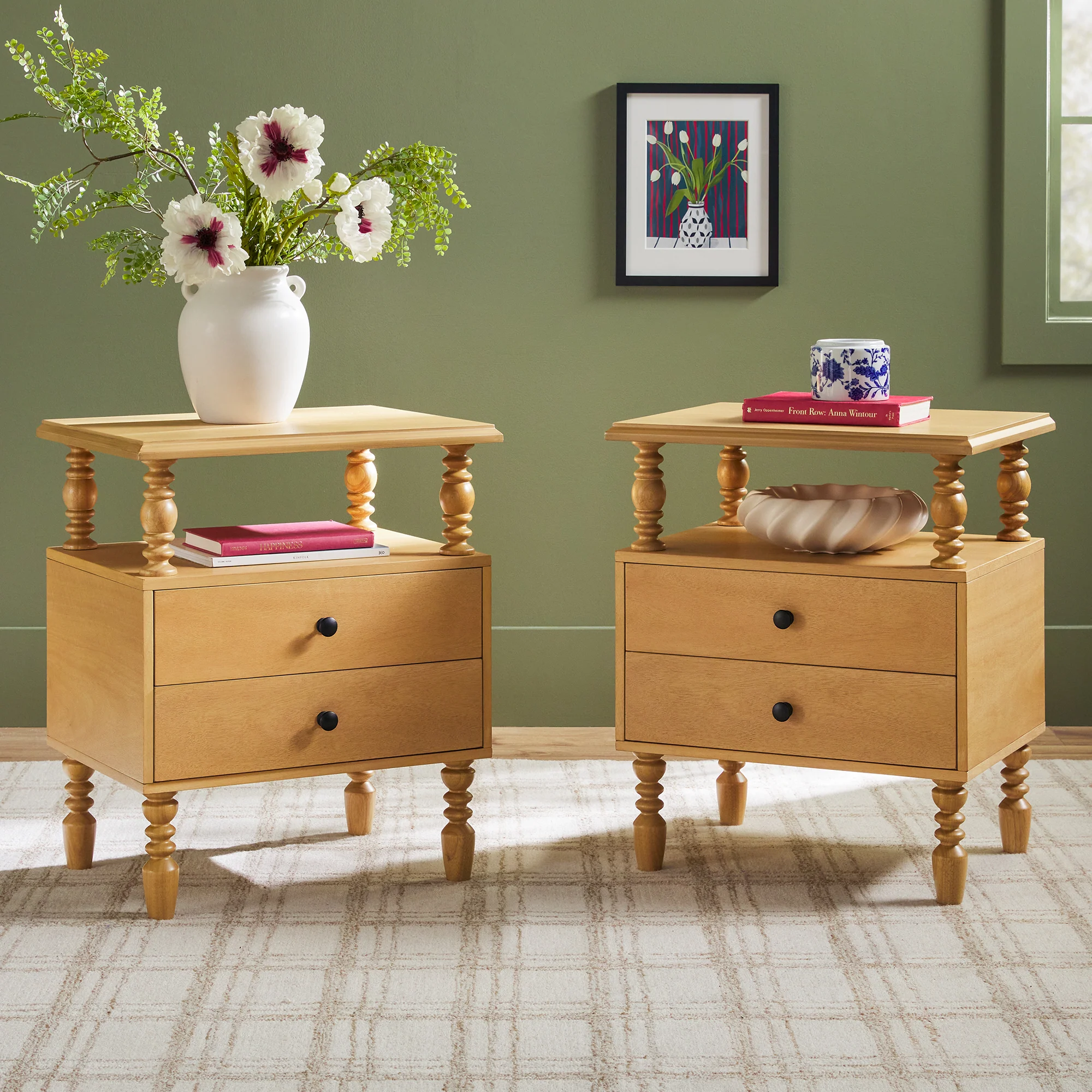 Traditional Vivienne Easy Assembly Solid Wood Nightstand - Image 59