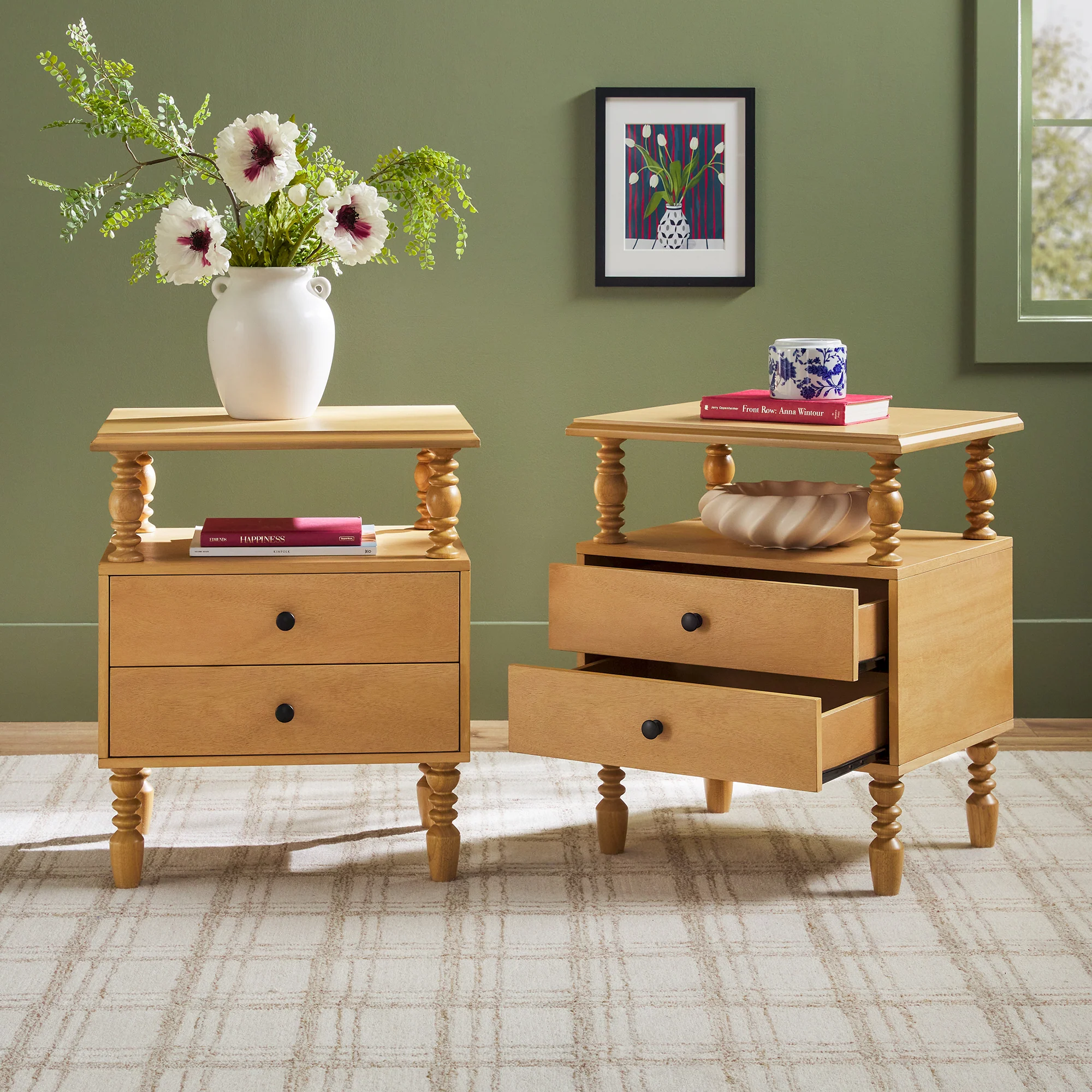 Traditional Vivienne Easy Assembly Solid Wood Nightstand - Image 61