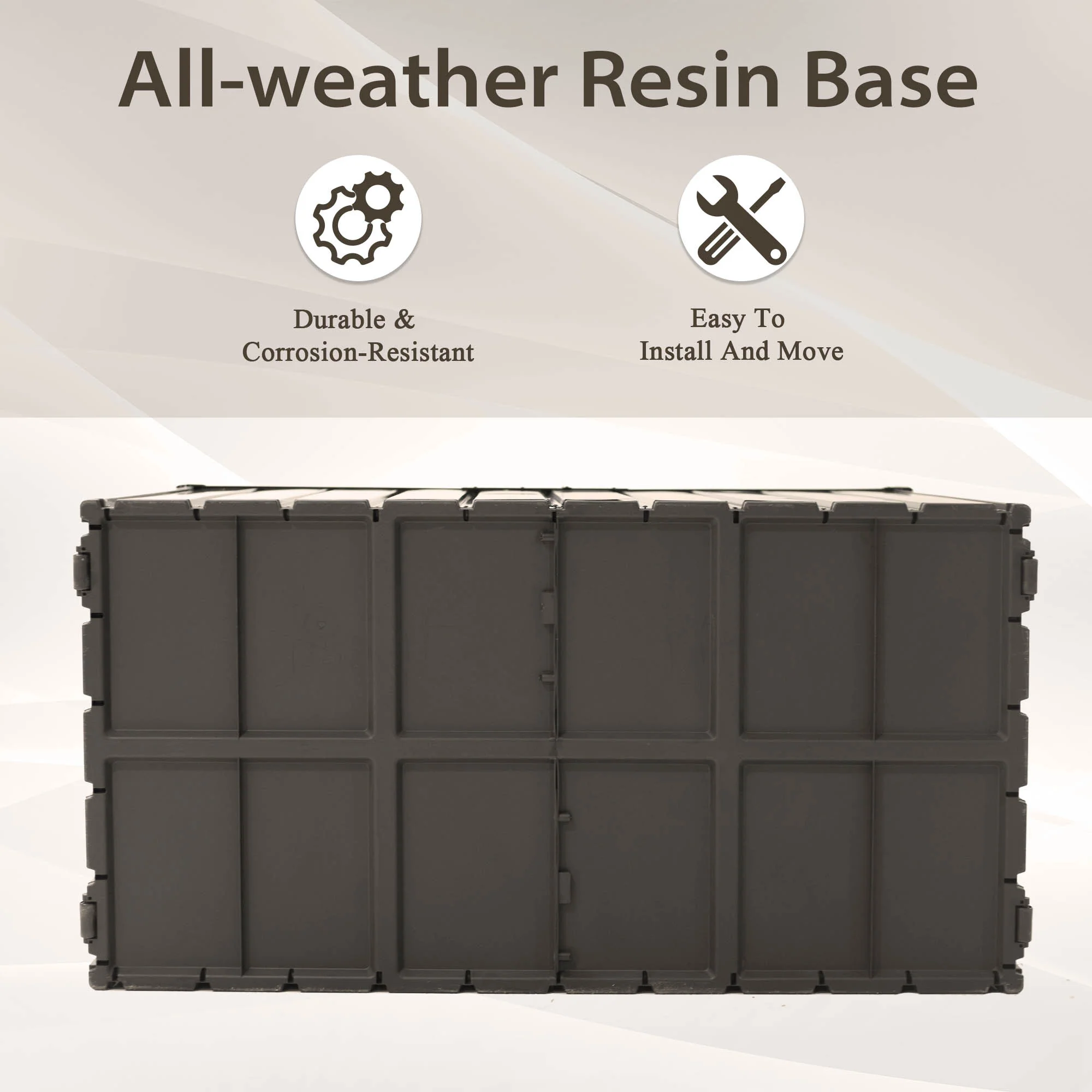Waterproof Steel Outdoor Box 190 Gallon Metal Deck Storage Box - Image 5