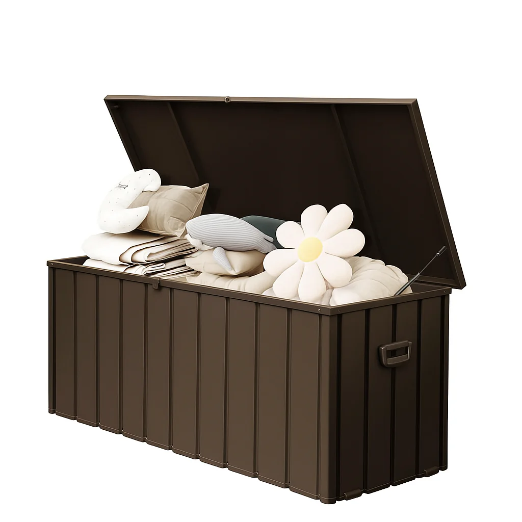 Waterproof Steel Outdoor Box 190 Gallon Metal Deck Storage Box - Image 9