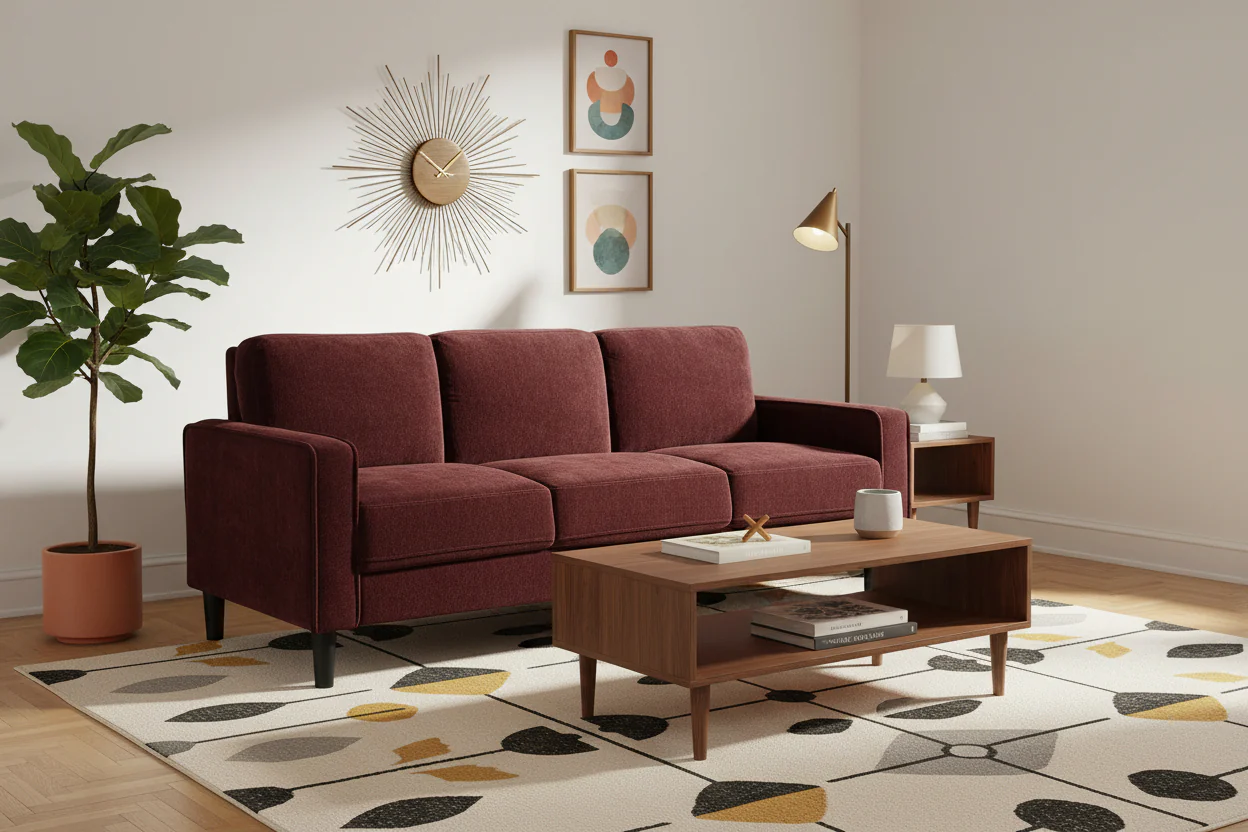 Weld Rust 77-inch Plush Modern Sofa Couch