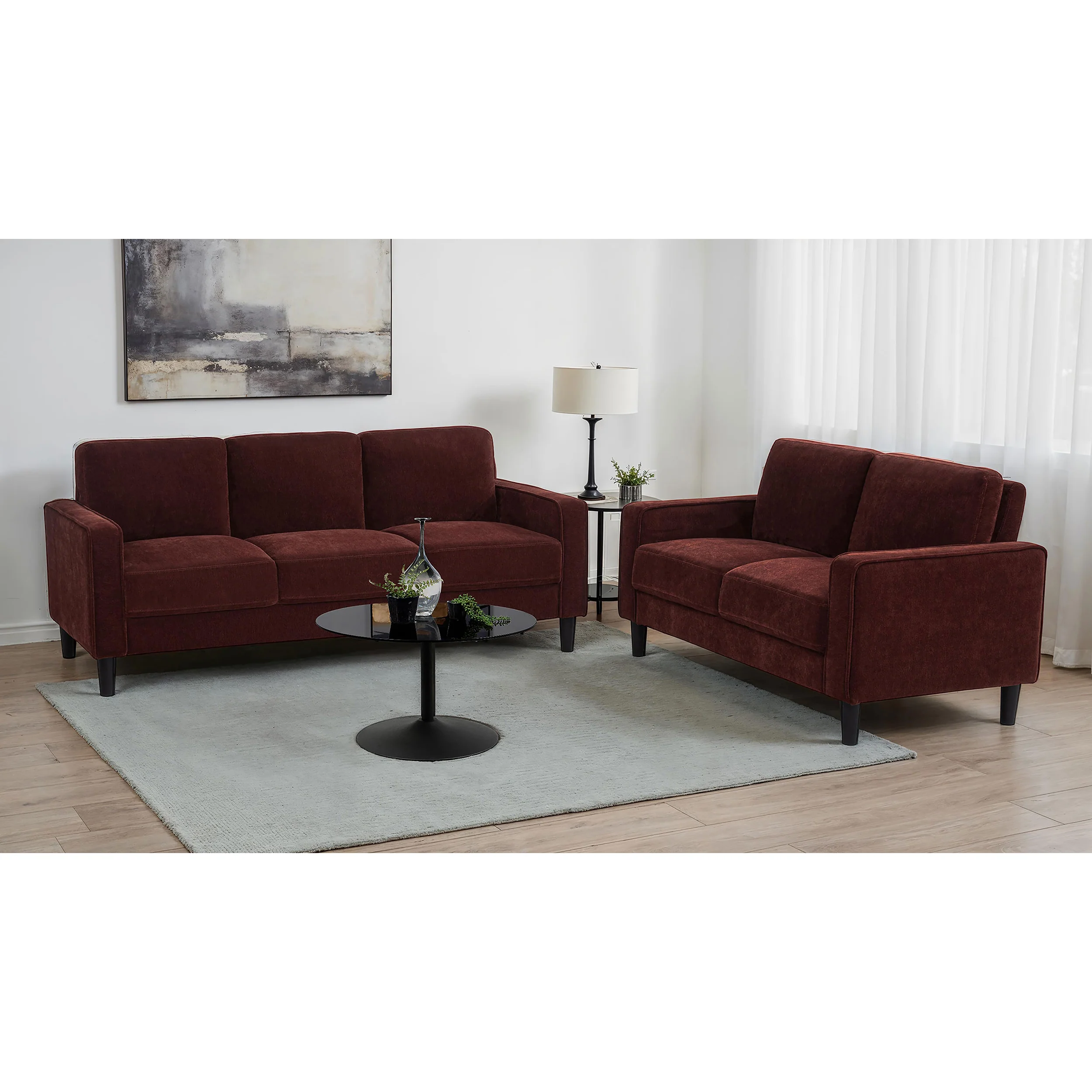 Weld Rust 77-inch Plush Modern Sofa Couch - Image 11