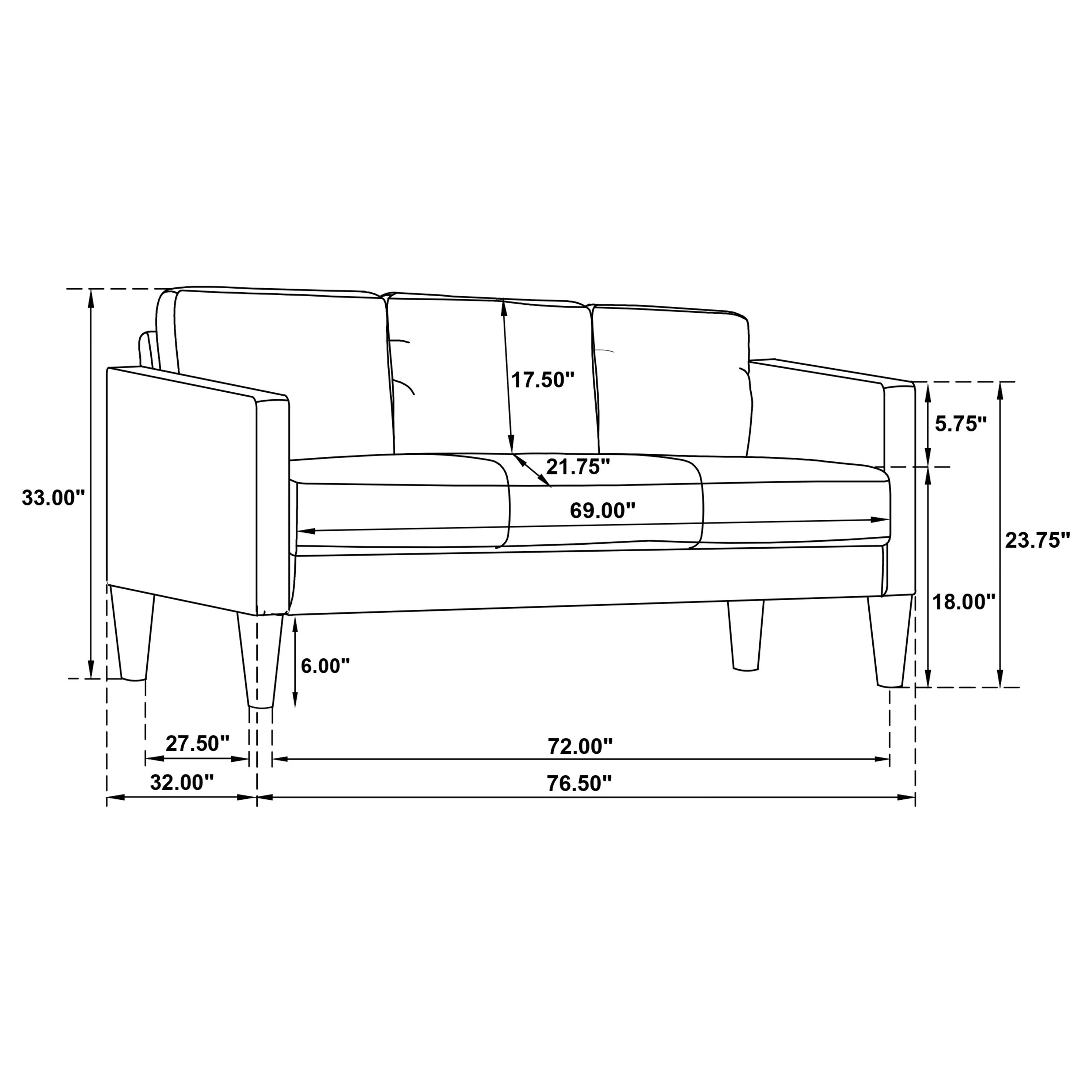Weld Rust 77-inch Plush Modern Sofa Couch - Image 3
