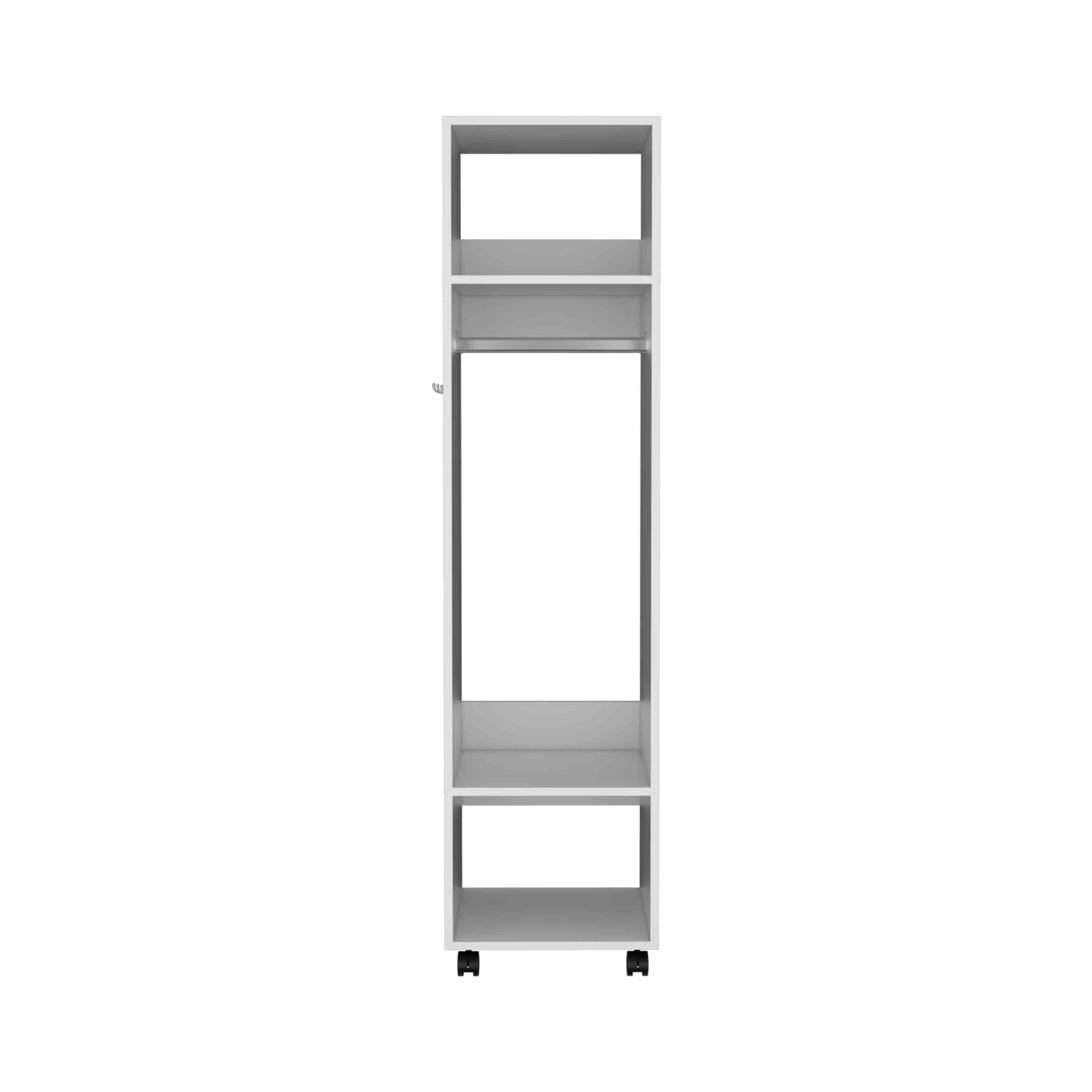 Walker Edison | White Tall Wardrobe Armoire with Mirror - Image 5