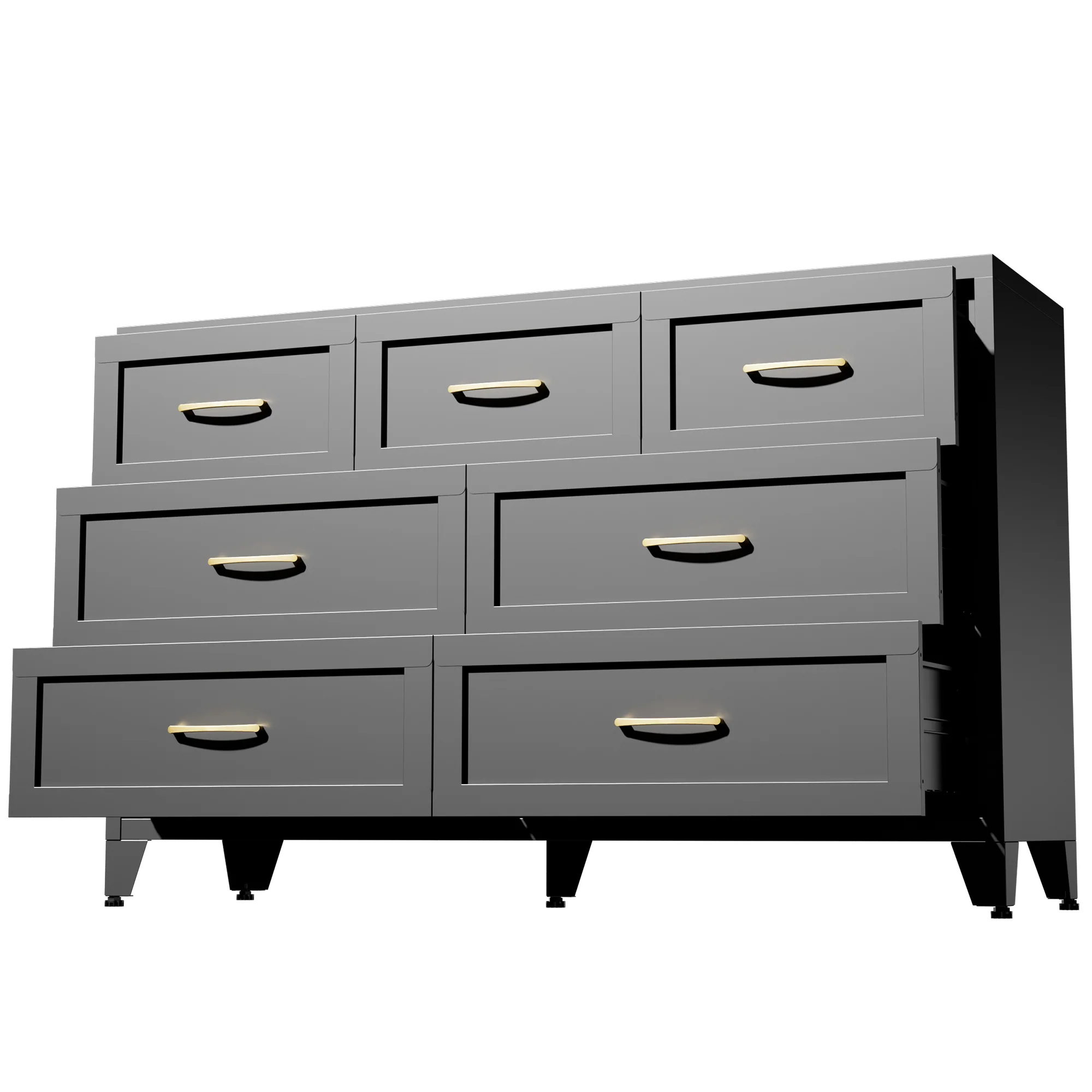 Wide Low-Profile 7-Drawer Dresser - Image 13