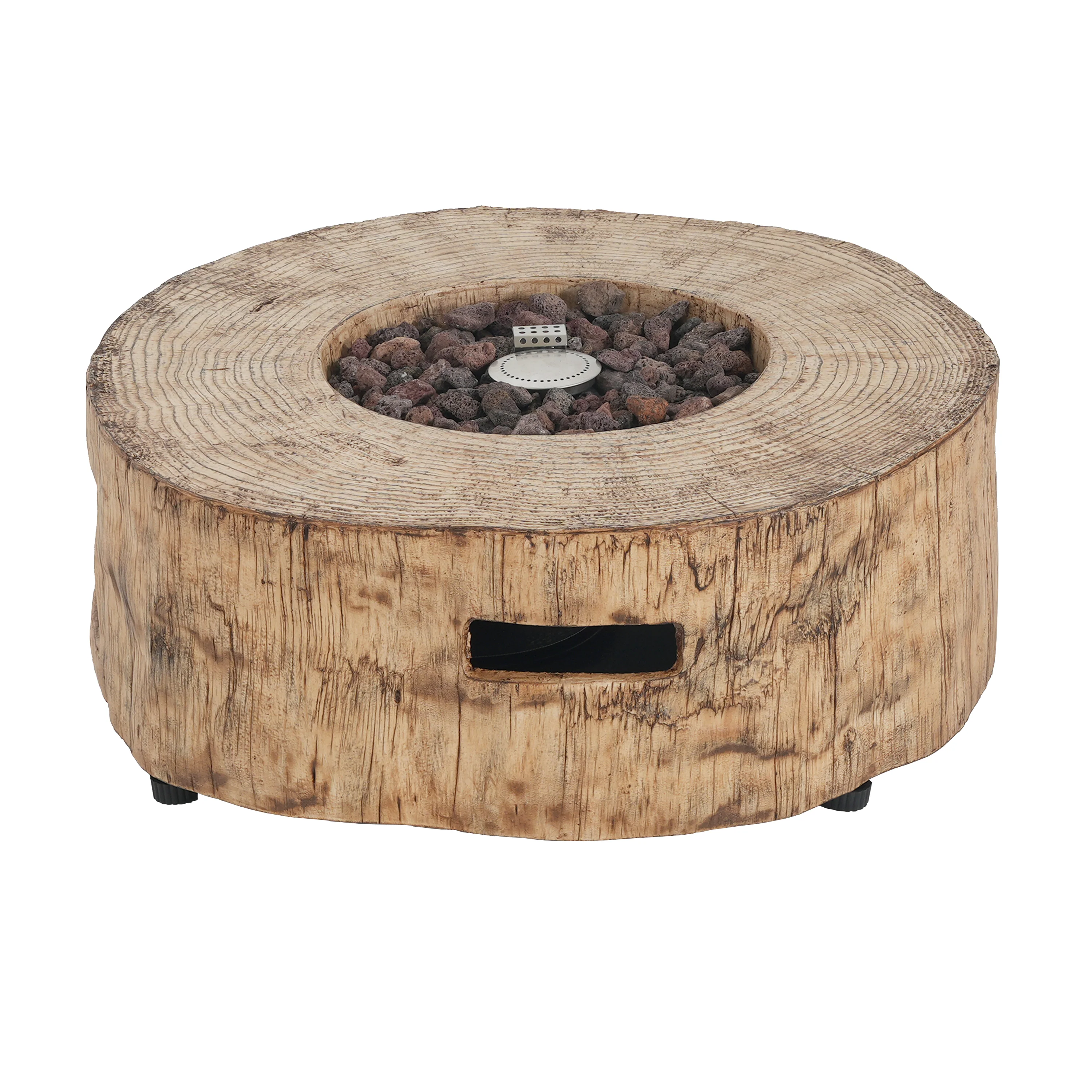 Walker Edison | Wood Pattern Outdoor Patio MGO Propane Fire Pit - Image 5