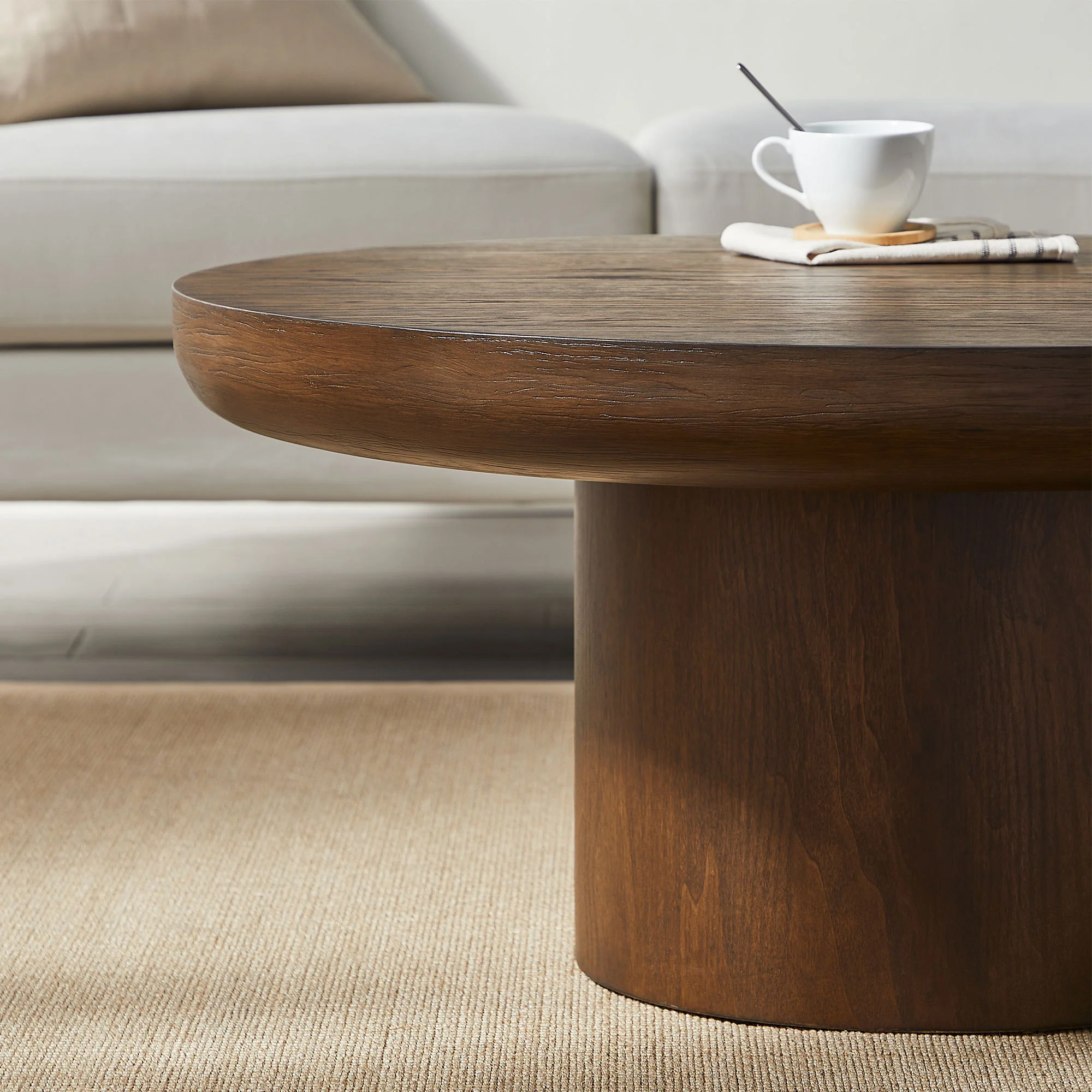 Walker Edison | Wood Veneer Round Coffee Table - Image 3