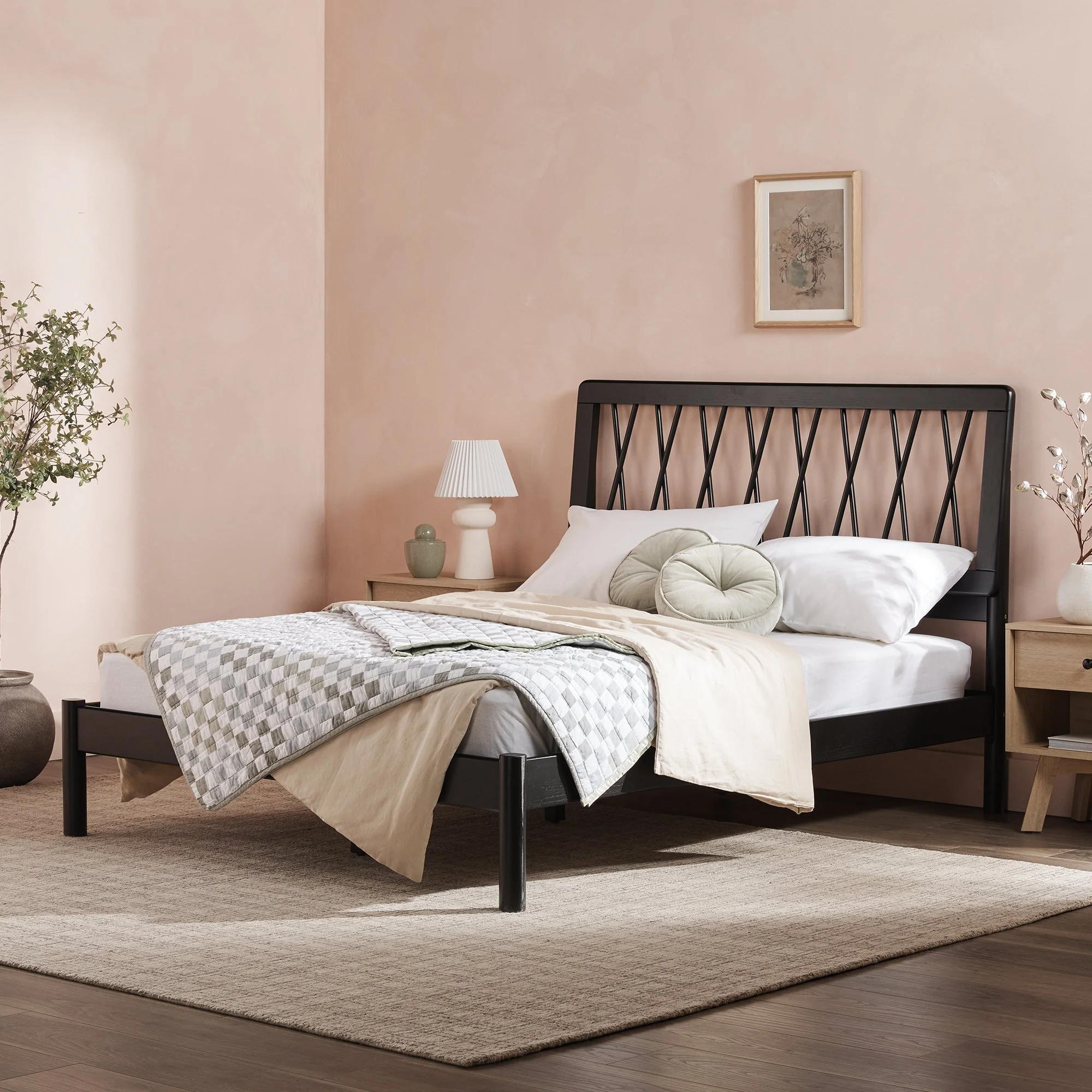 Cama X Spindle Mid-Century Modern Solid Wood Bed - Image 7