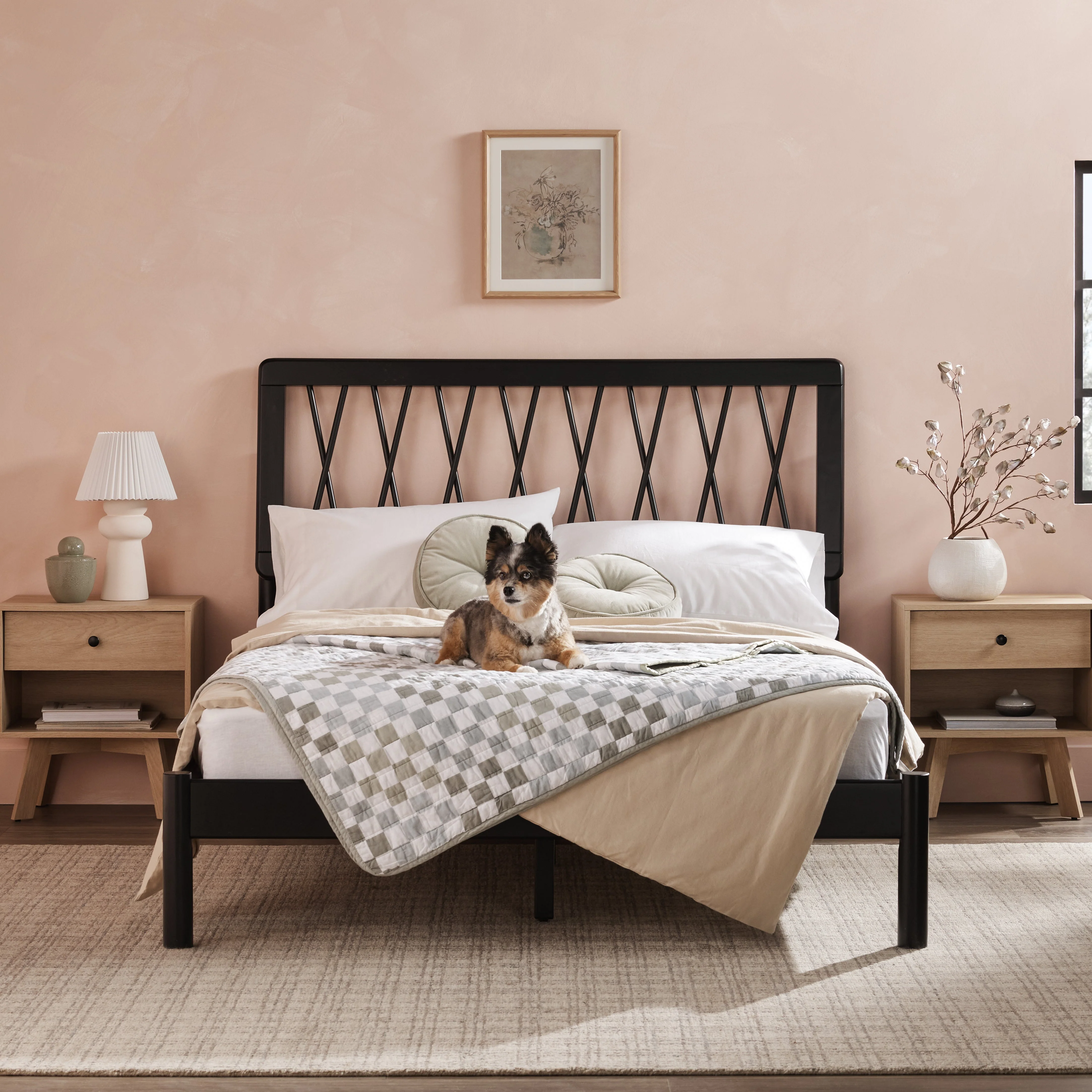 Cama X Spindle Mid-Century Modern Solid Wood Bed - Image 8
