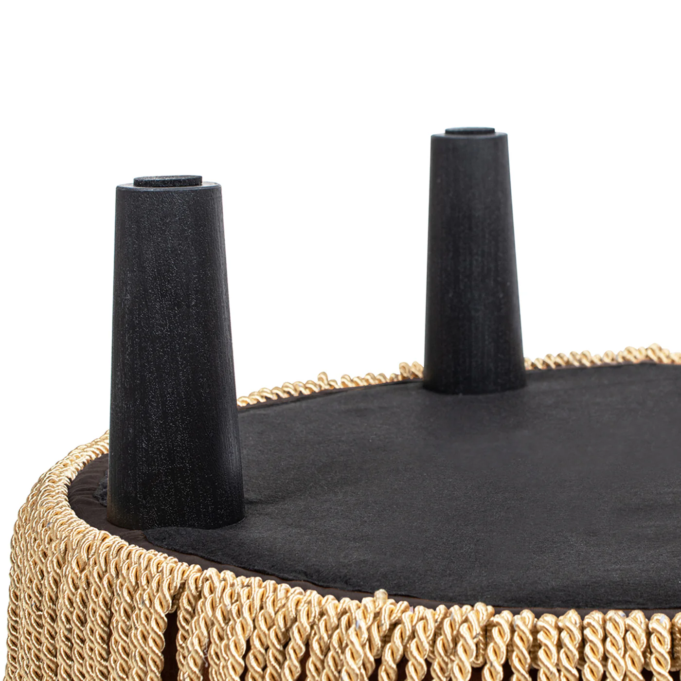 Yolanda 24' Round Upholstered Brown Accent Ottoman Performance Velvet - Image 11