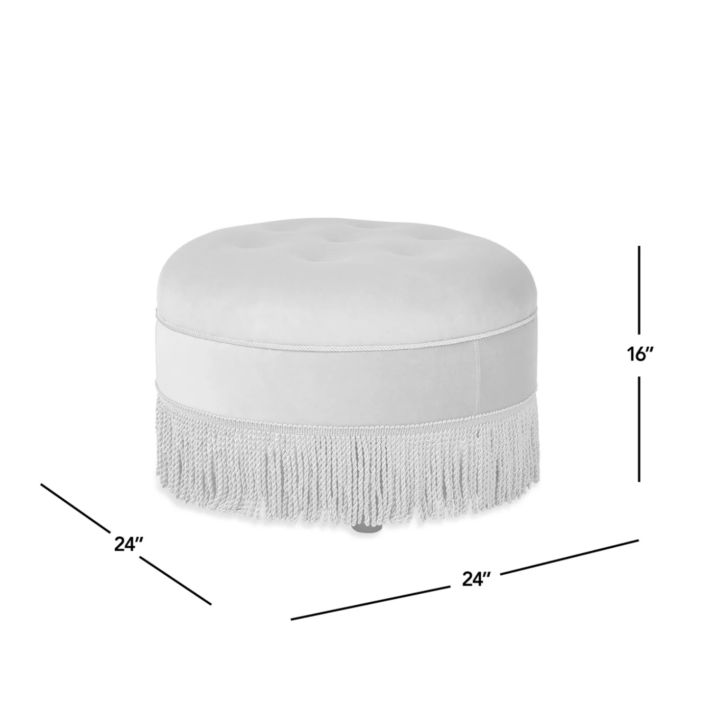 Yolanda 24' Round Upholstered Brown Accent Ottoman Performance Velvet - Image 12