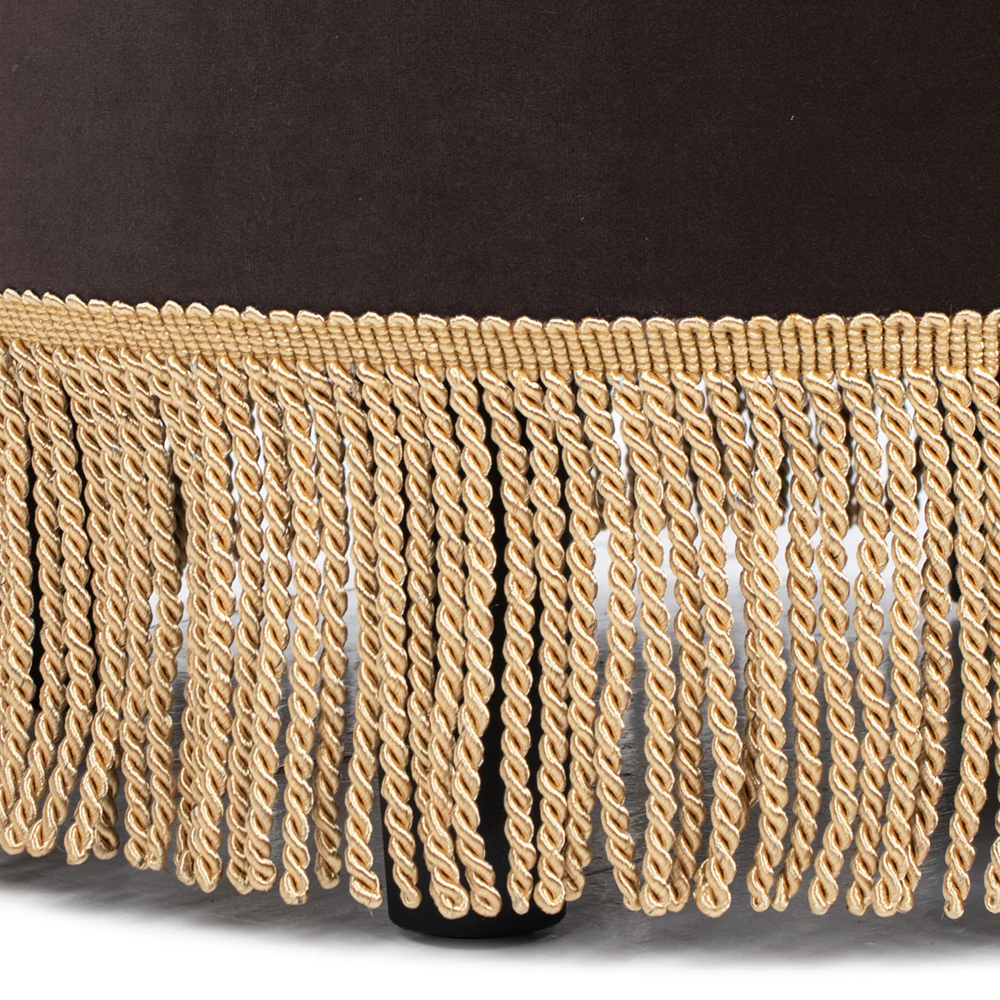 Yolanda 24' Round Upholstered Brown Accent Ottoman Performance Velvet - Image 5