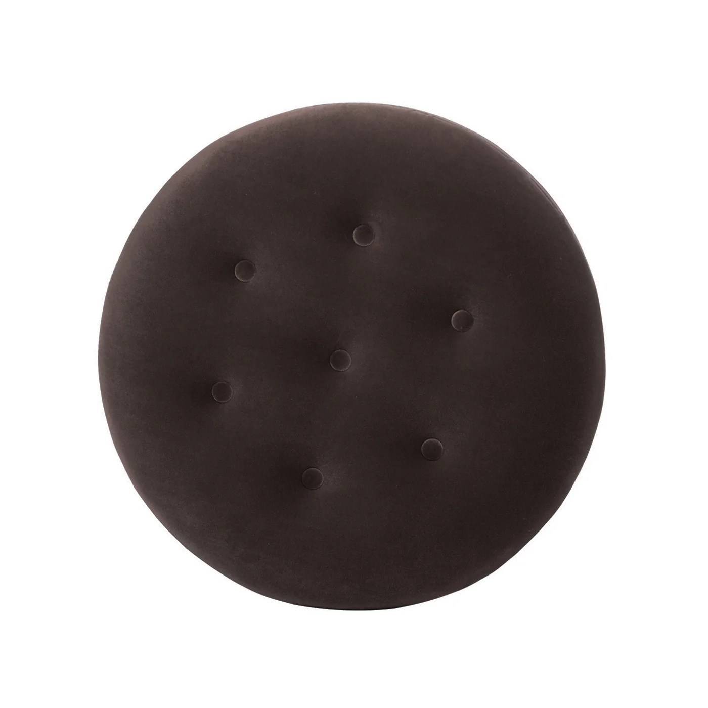Yolanda 24' Round Upholstered Brown Accent Ottoman Performance Velvet - Image 8