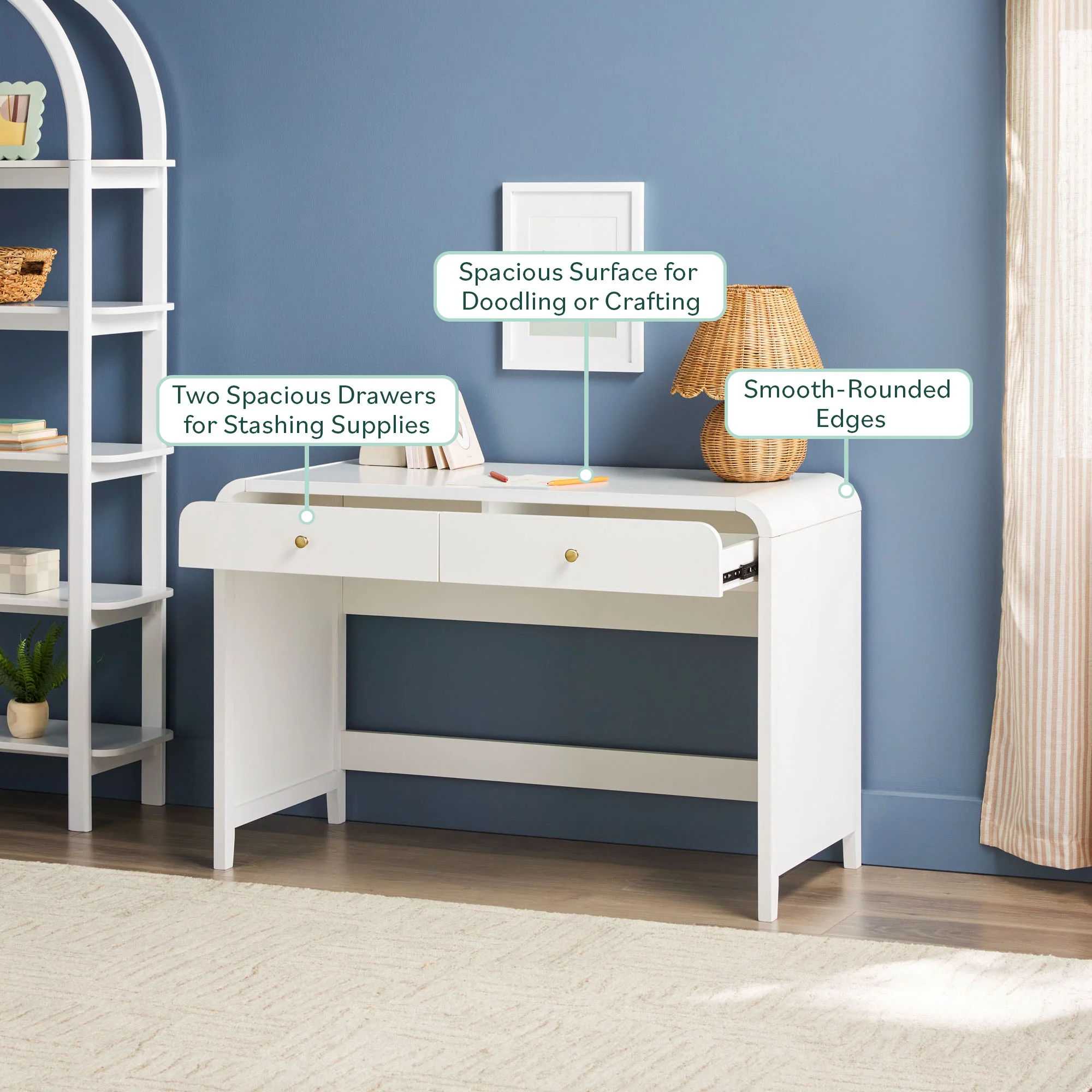 Zoey Modern Curve Design Writing Desk - Image 15