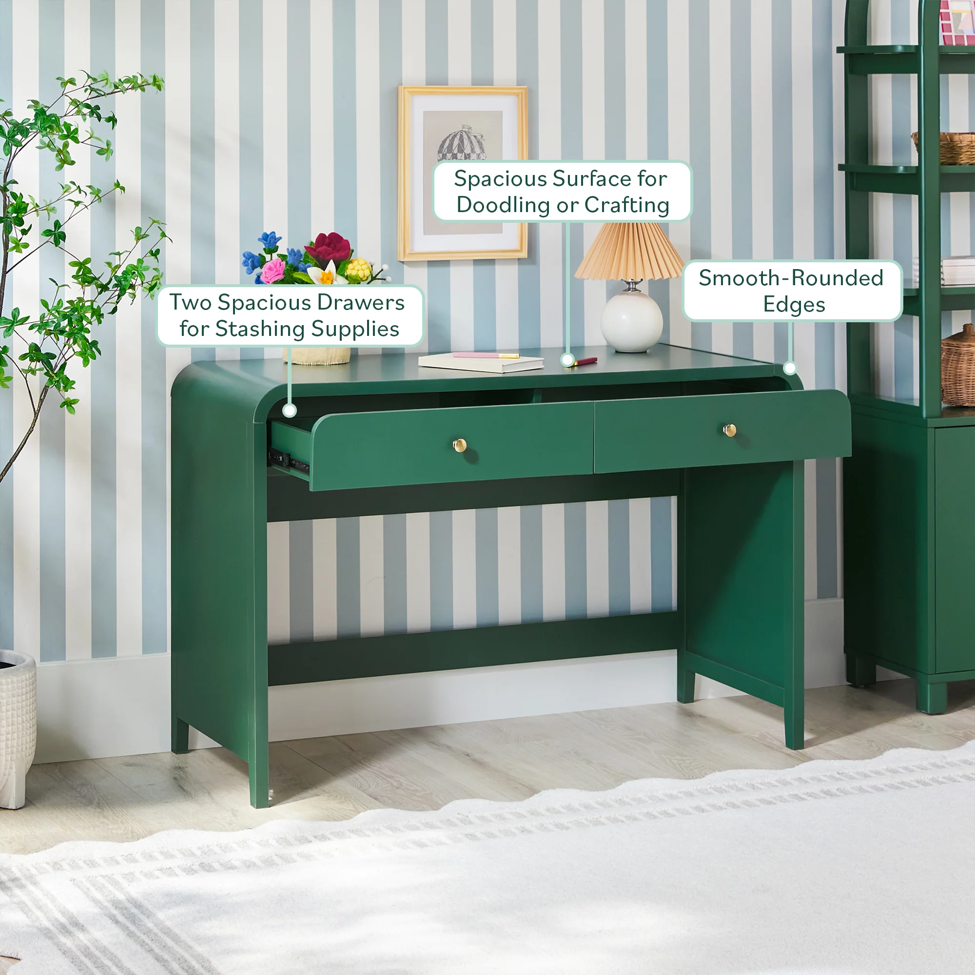 Zoey Modern Curve Design Writing Desk - Image 5